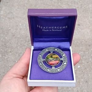 🆕HeatherGems | Scottish Celtic Pewter Heathergem Brooch Pin - Celtic Jewelry